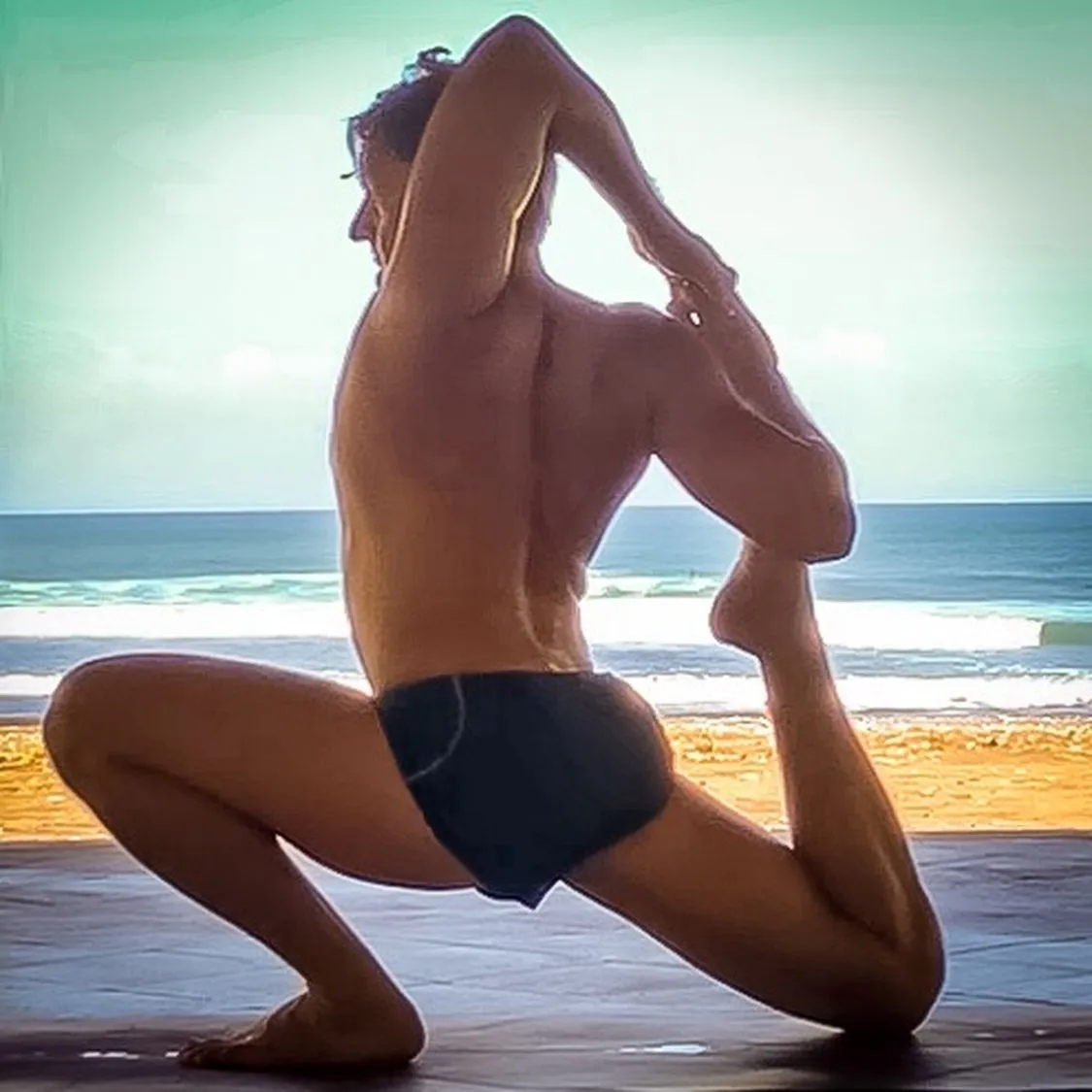 Beach — Anjaneyasana